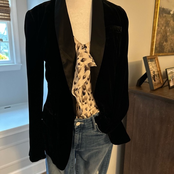 Joie velvet and satin lapel Blazer - Picture 8 of 8